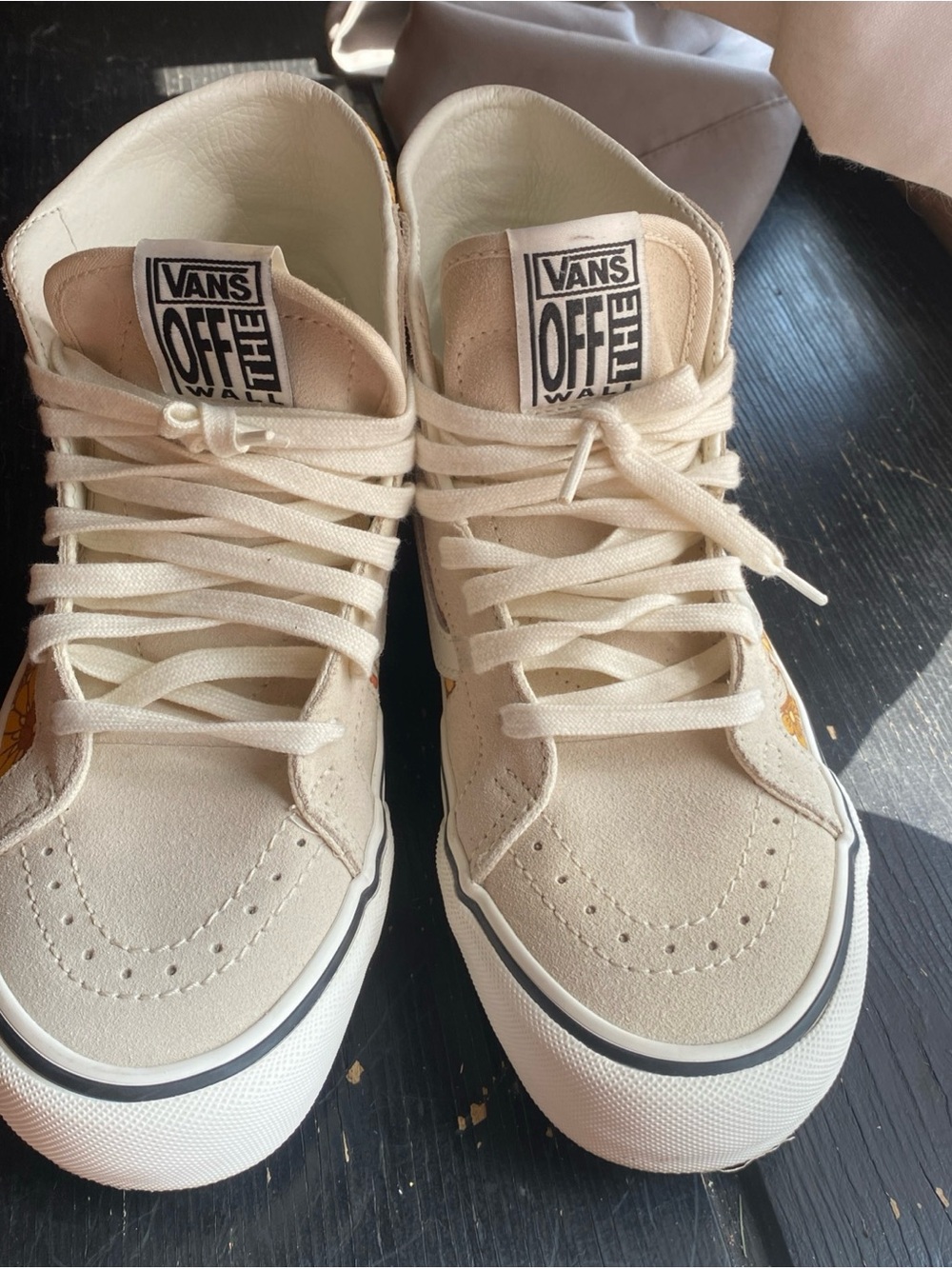 Vans Women’s Cream Suede High-Top Sneakers